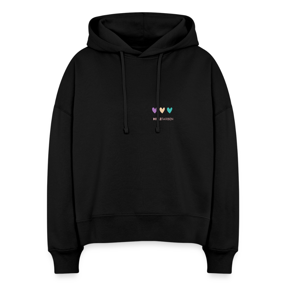 Bio Hoodie „Enjoy the little things“ – Nachhaltiger Kapuzenpullover aus 100% Bio-Baumwolle - Schwarz