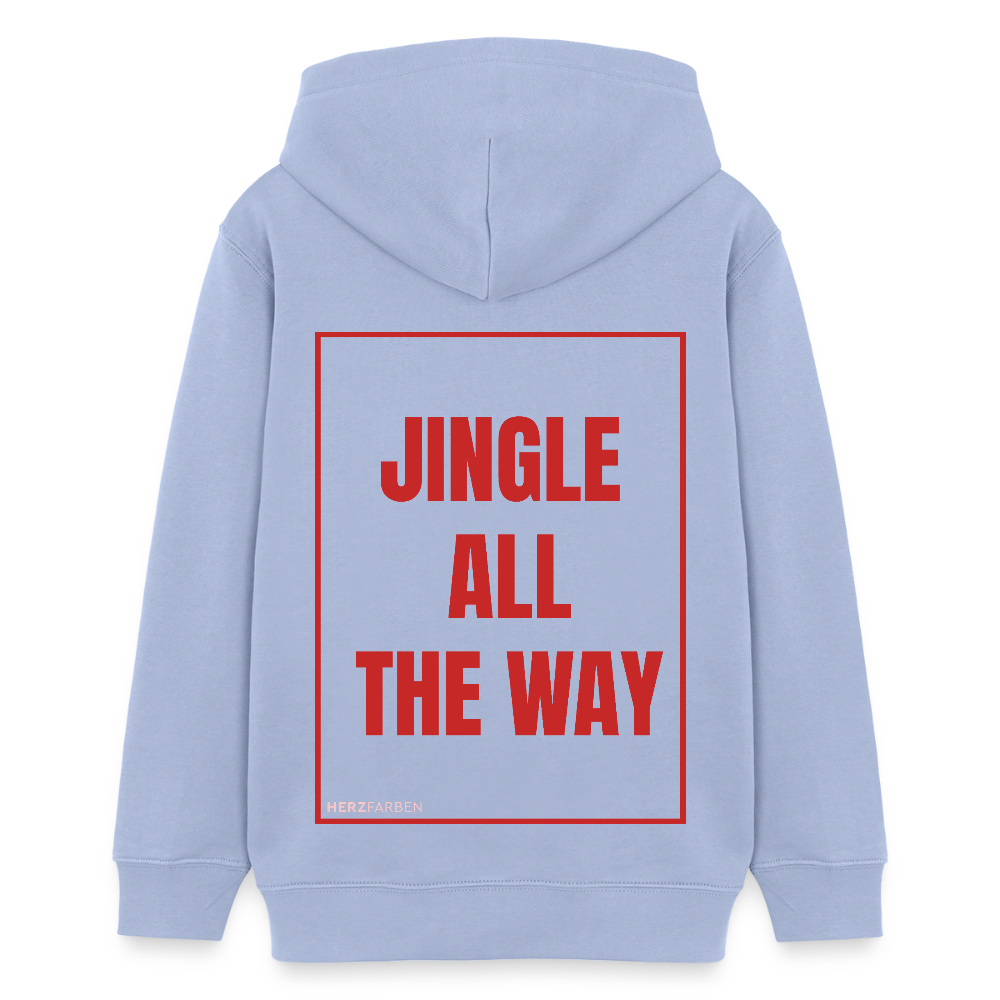 Kinder Hoodie „Jingle All The Way“ – aus 100 % Bio-Baumwolle | 9 - 13 Jahre - Sky