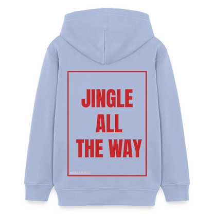 Kinder Hoodie „Jingle All The Way“ – aus 100 % Bio-Baumwolle | 9 - 13 Jahre - Sky