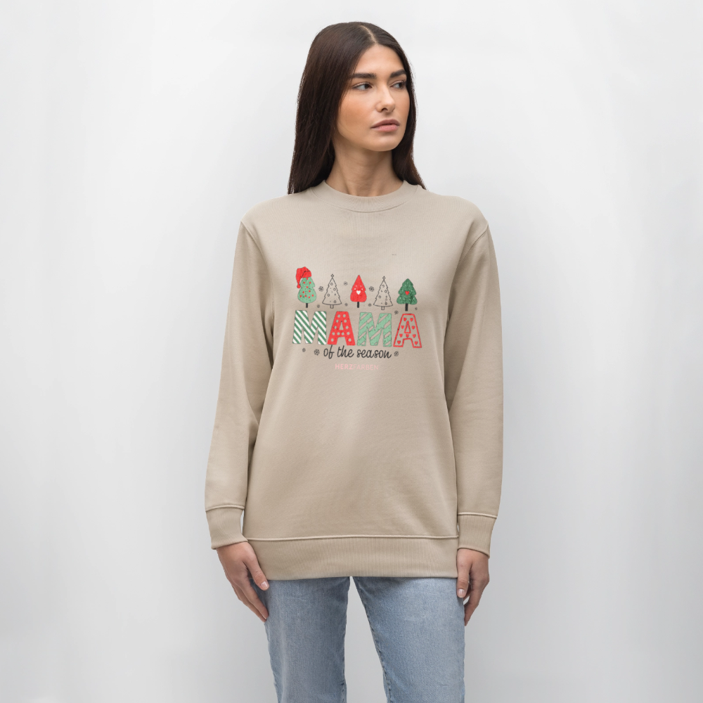 Sweatshirt „Mama of the Season“ 🎅🌲 | Weihnachten | 100% Bio-Baumwolle - Beige