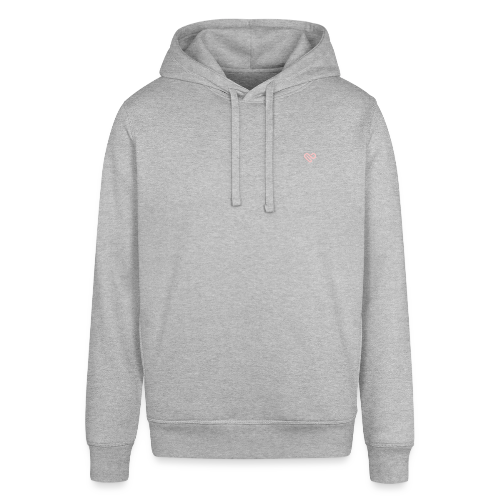 Hoodie „More Amor Por Favor“ – Liebe, Style & Nachhaltigkeit aus Bio-Baumwolle - Grau meliert