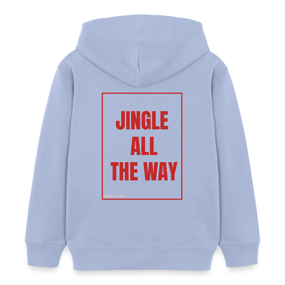 Kinder Hoodie „Jingle All The Way“ – aus 100 % Bio-Baumwolle | 3 - 8 Jahre - Sky