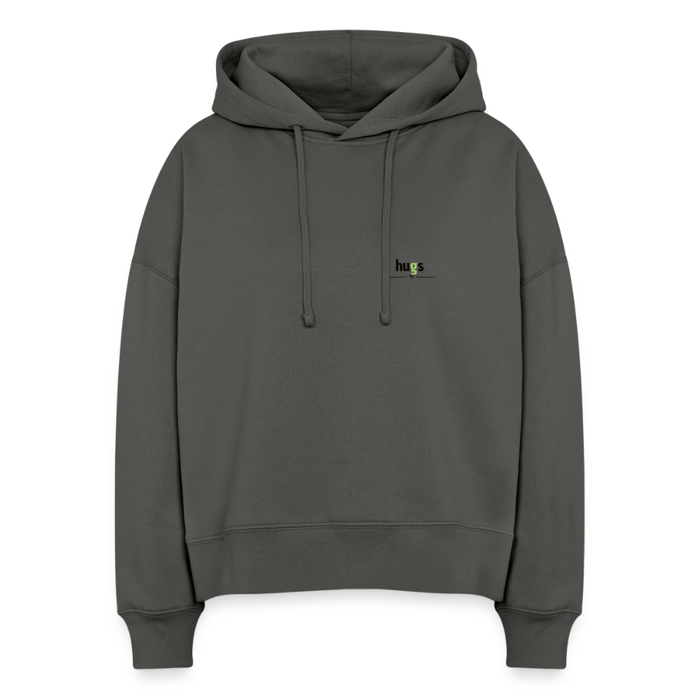 Hoodie „I love Hugs“ für Erwachsene – Nachhaltiger Kapuzenpullover aus 100% Bio-Baumwolle - Anthrazit