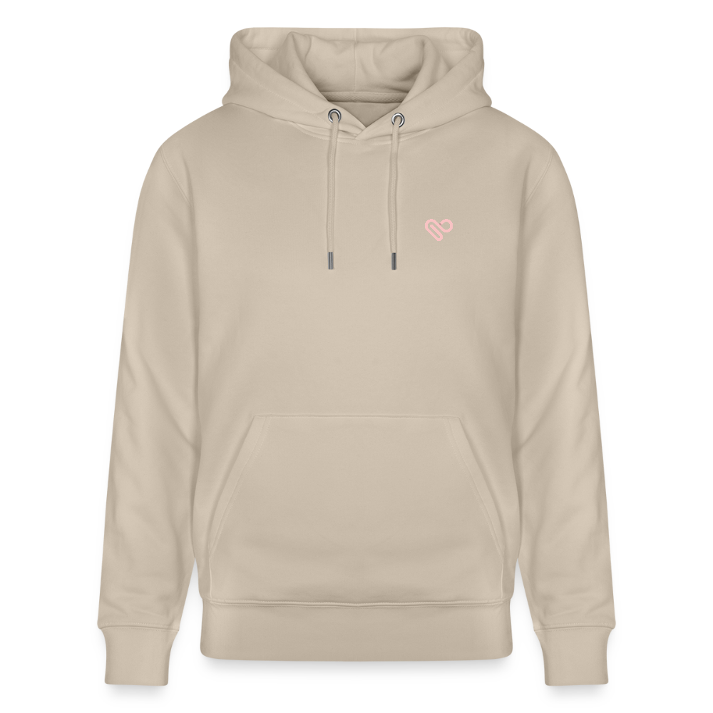 Hoodie „Think outside the box“ – Kreativer Sprüche Hoodie aus 100% Bio-Baumwolle - Beige