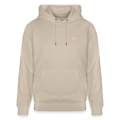 Hoodie „Think outside the box“ – Kreativer Sprüche Hoodie aus 100% Bio-Baumwolle - Beige