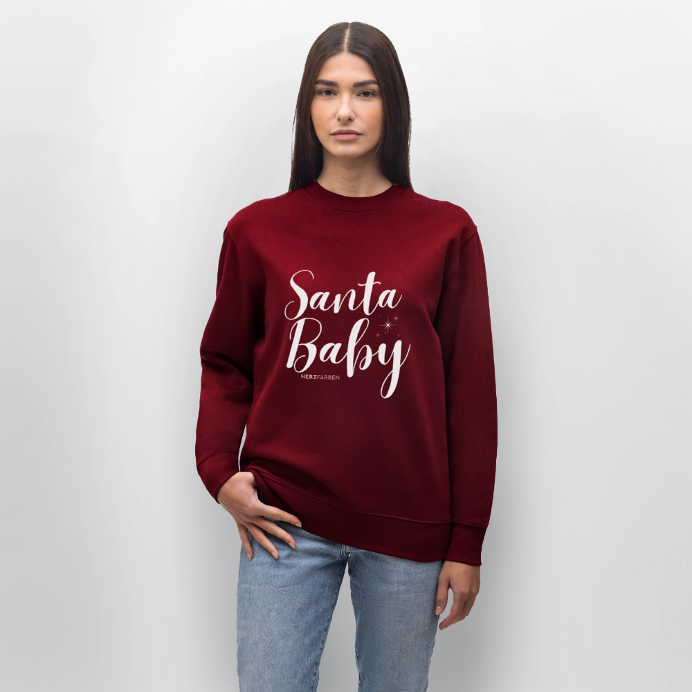Bio Sweatshirt „Santa Baby“ – Nachhaltig, festlich & kuschelig 🎄✨ - Burgunderrot