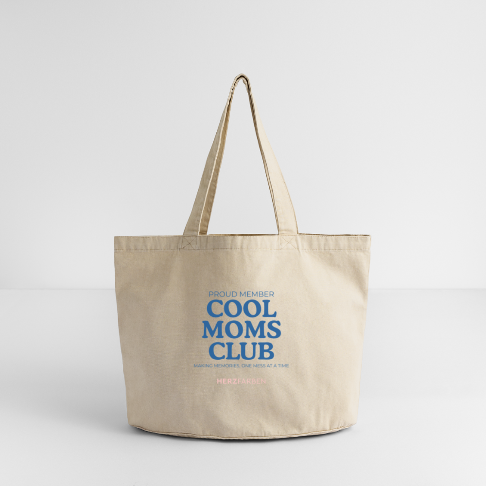 Vintage-Washed Shopper „Cool Moms Club“ | 100% recycelte Baumwolle | Nachhaltige Tasche für Mamas - Vintage Sand 
