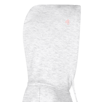 Zipp Hoodie „Bonjour, mon amour“ 🥐❤️ | Französischer Style | Bio-Baumwolle - Weiß meliert