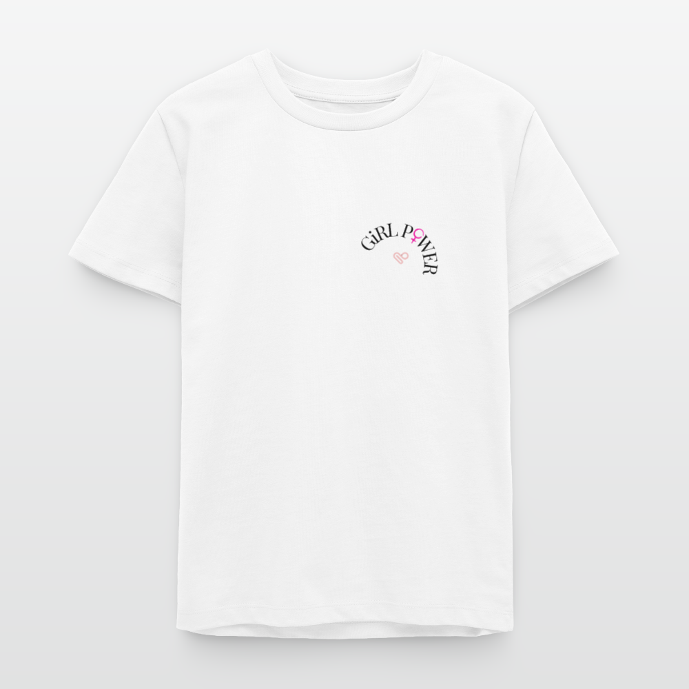 Kinder T-Shirt – „Girl Power“ – aus 100% Bio-Baumwolle / 9 - 13 Jahre - Weiß