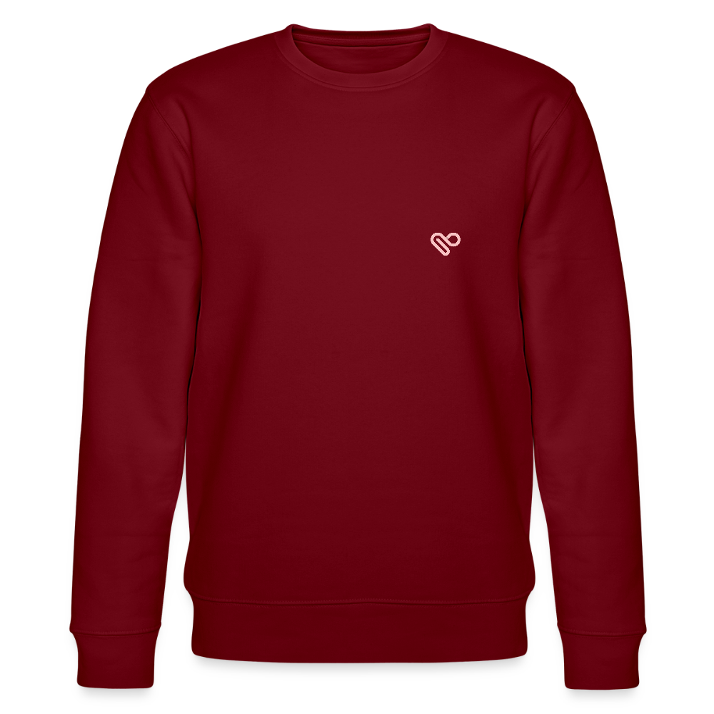 Worry Less Sweater – Statement Pullover mit Herz-Print | Cozy Unisex Sweatshirt für mehr Leichtigkeit - Burgunderrot