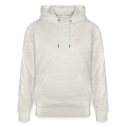 Hoodie „Think outside the box“ – Kreativer Sprüche Hoodie aus 100% Bio-Baumwolle - Beige meliert
